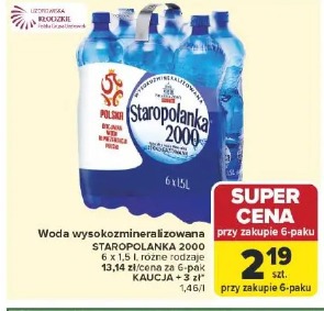Woda wysokozmineralizowana Staropolanka 2000 6 x 1,5 l różne rodzaje