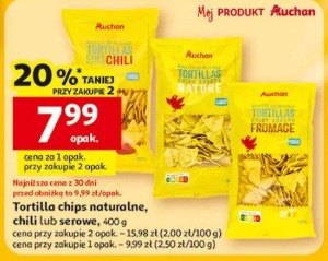 Tortilla chips naturalne, chili lub serowe