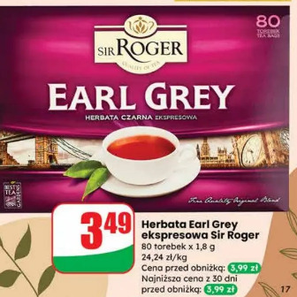 Herbata Earl Grey ekspresowa Sir Roger