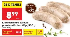 Kiełbasa biała surowa premium Kraina Mięs