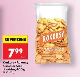 Krakersy Rokersy o smaku sera cheddar