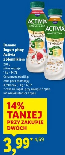 Danone Jogurt pitny Activia z błonnikiem