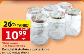 Komplet 6 słoików z zakrętkami