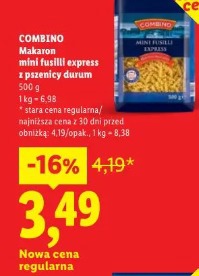 Combino Makaron mini fusilli express z pszenicy durum