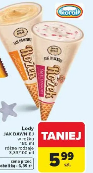 Lody Jak Dawniej w rożku Koral