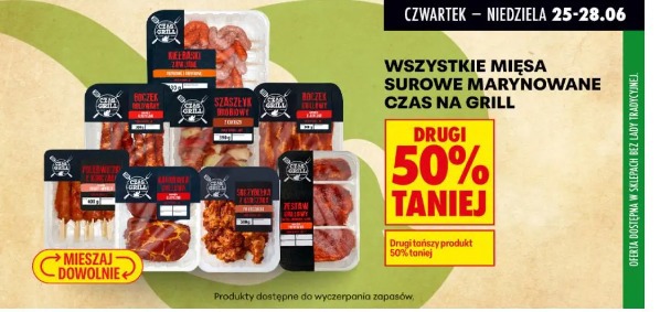 Wszystkie mięsa surowe marynowane czas na grill
