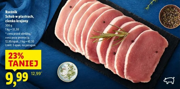 Rzeźnik Schab w plastrach, cienko krojony