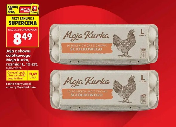 Jaja z chowu ściółkowego Moja Kurka