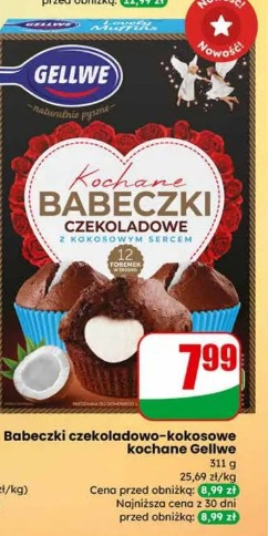 Babeczki czekoladowo-kokosowe kochane Gellwe