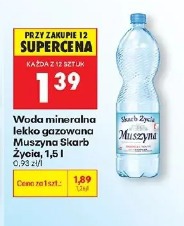 Woda mineralna lekko gazowana Muszyna Skarb Życia