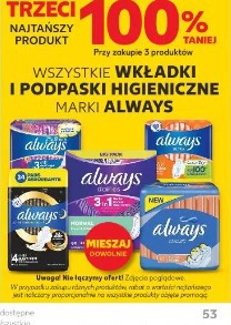 Wszystkie wkładki i podpaski higieniczne marki Always