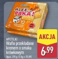 Apetitki Wafle przekładane kremem o smaku krówkowym