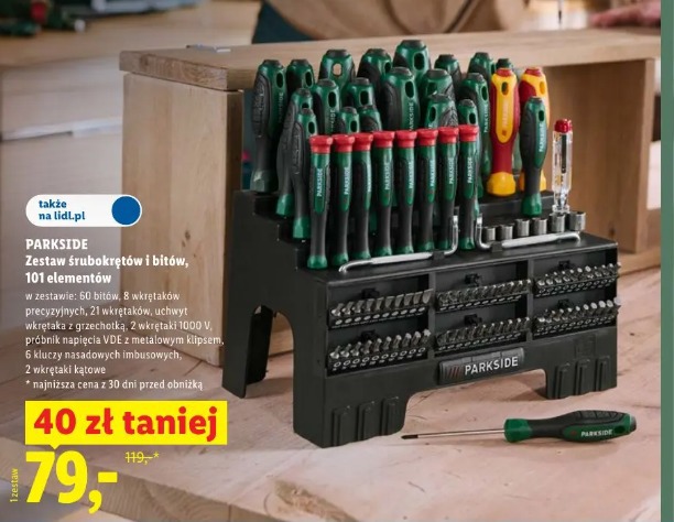 Parkside Zestaw śrubokrętów i bitów, 101 elementów