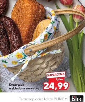 Koszyczek wykładany serwetką