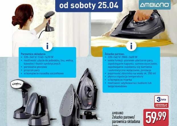 AMBIANO Żelazko parowe/parownica składana