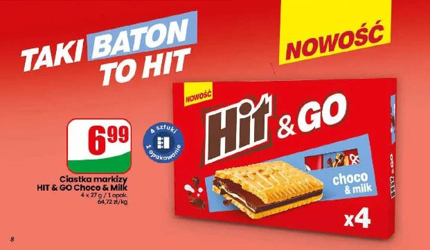 Ciastka markizy HIT & GO Choco & Milk