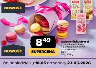 Makaroniki Dulcesol o smaku waniliowym o smaku malinowym o smaku toffi