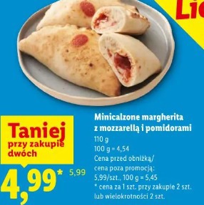 Minicalzone margherita z mozzarellą i pomidorami