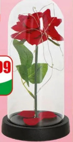 Dekoracja z różą LED