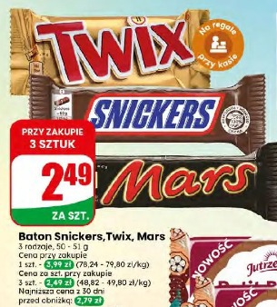 Baton Snickers, Twix, Mars