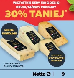 Wszystkie sery 130 g Deli Q drugi, tańszy produkt
