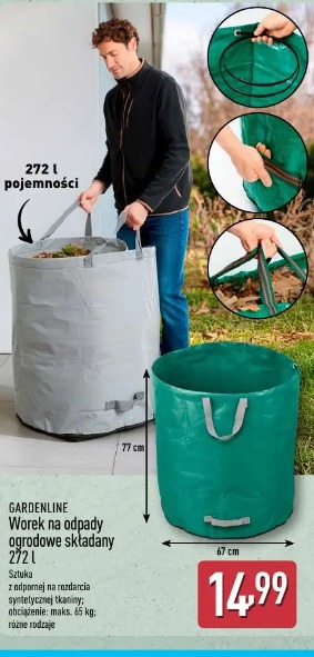 GARDENLINE Worek na odpady ogrodowe składany 272 l