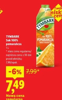 Tymbark Sok 100% pomarańcza