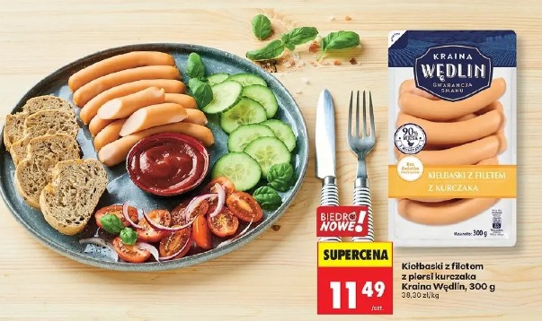 Kiełbaski z filetem z piersi kurczaka Kraina Wędlin