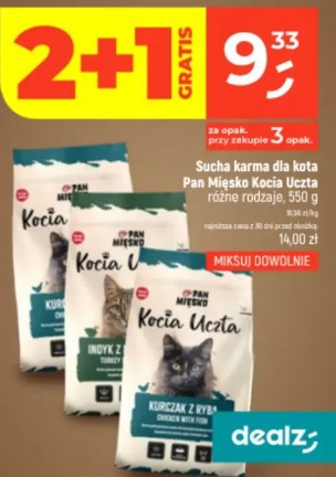 Sucha karma dla kota Pan Mięsko Kocia Uczta różne rodzaje, 550 g