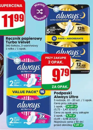 Podpaski Always Ultra
