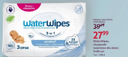 WaterWipes, chusteczki nawilżane dla dzieci, 3×60 szt.