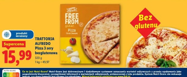 Trattoria Alfredo Pizza 3 sery bezglutenowa