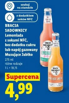 Bracia Sadownicy Lemoniada z sokami NFC, bez dodatku cukru lub napój gazowany Musujące Jabłko
