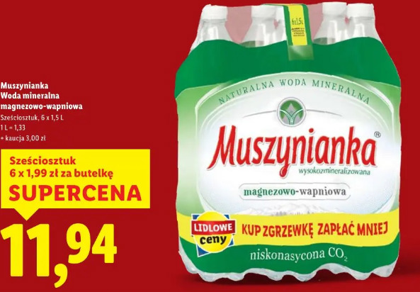Muszynianka woda mineralna magnezowo-wapniowa