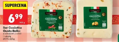 Ser Caciotta Gusto Bello z oliwkami, z chili i rukolą