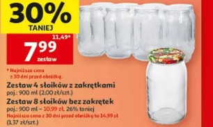 Zestaw 4 słoików z zakrętkami poj. 900 ml