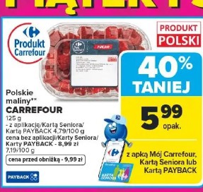 Polskie maliny Produkt Carrefour