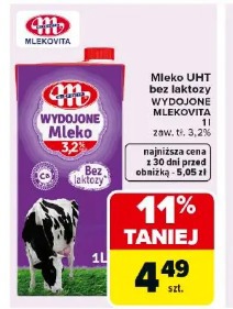 Mleko UHT bez laktozy WYDOJONE MLEKOVITA