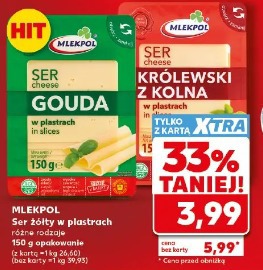 Mlekpol Ser żółty w plastrach