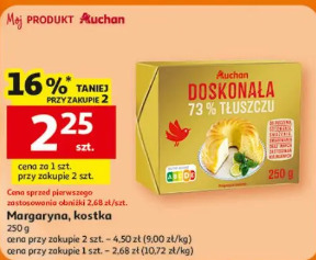 Auchan Doskonała margaryna kostka 73% tłuszczu