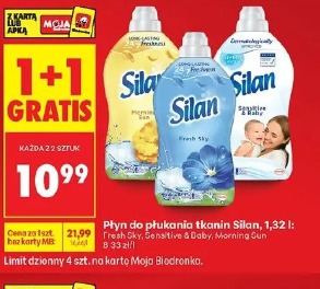 Płyn do płukania tkanin Silan: Fresh Sky, Sensitive & Baby, Morning Sun
