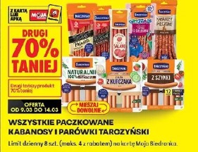 Wszystkie paczkowane kabanosy i parówki Tarczyński
