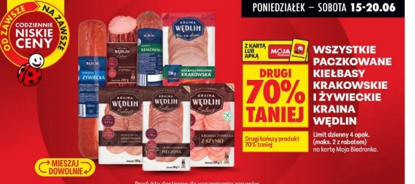 Wszystkie paczkowane kiełbasy krakowskie i żywieckie Kraina Wędlin