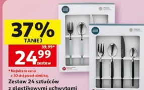 Zestaw 24 sztućców z plastikowymi uchwytami