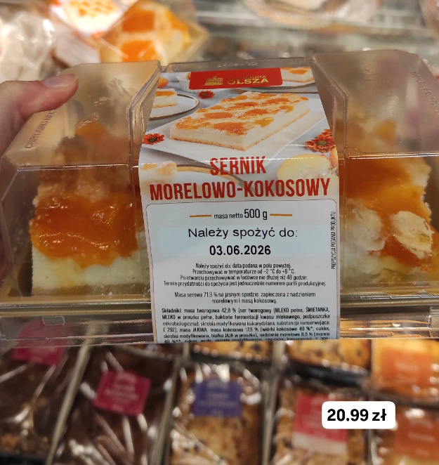 Sernik morelowo-kokosowy Olsza