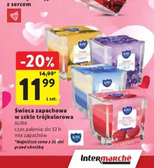 Świeca zapachowa w szkle trójkolorowa Aura