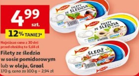 Filety ze śledzia w sosie pomidorowym lub w oleju Graal