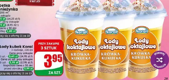 Lody koktajlowe Krówka-Kukułka Koral