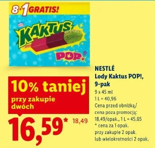 Nestlé Lody Kaktus POP!, 9-pak