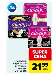 Podpaski higieniczne PLATINUM ALWAYS